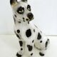 Large black and white ceramic dog (H 46 cm)
