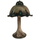 Midcentury ceramic enameled glazed mushroom table lamp