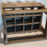 Old bottles wooden door