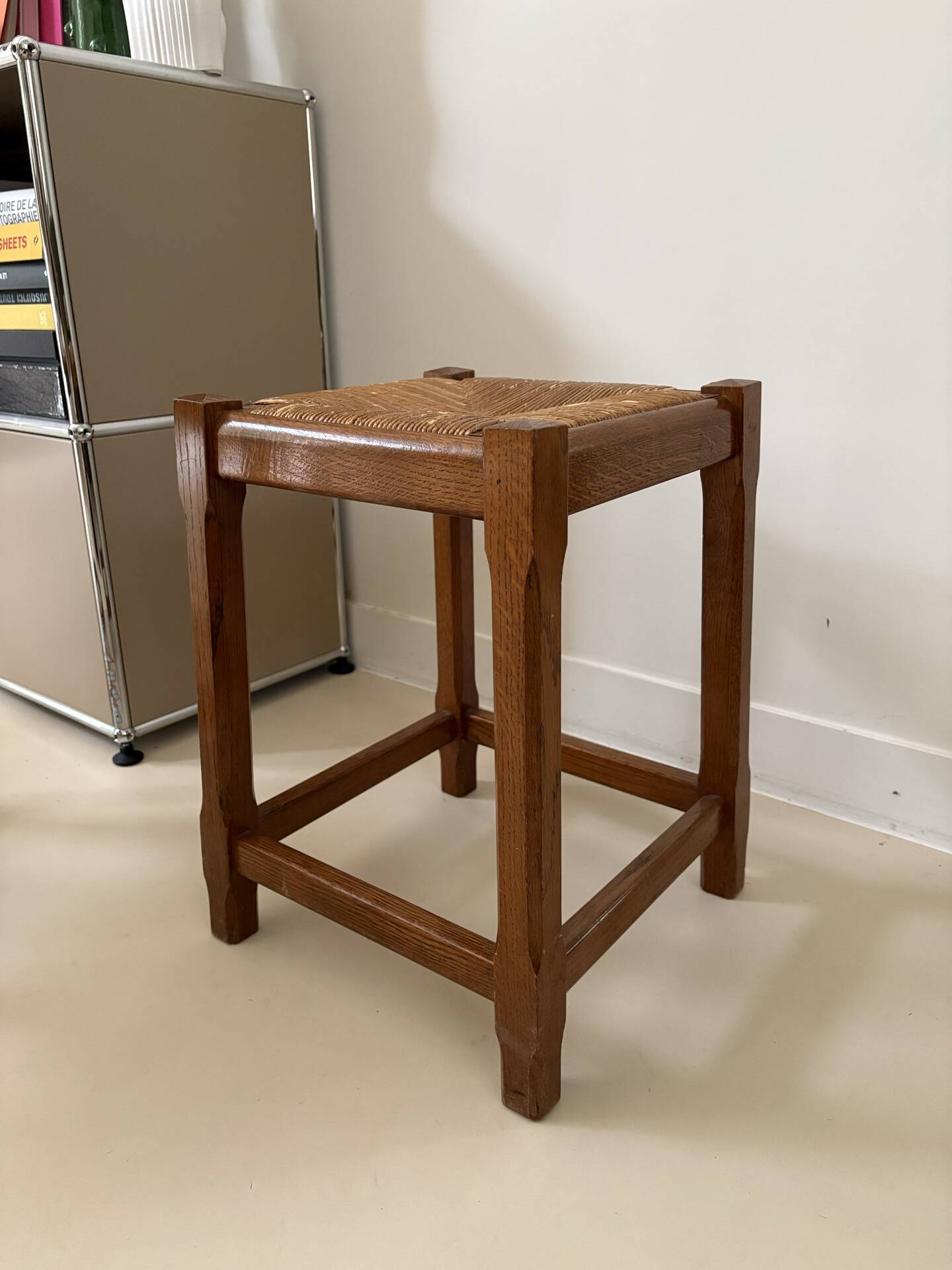 Solid oak stool