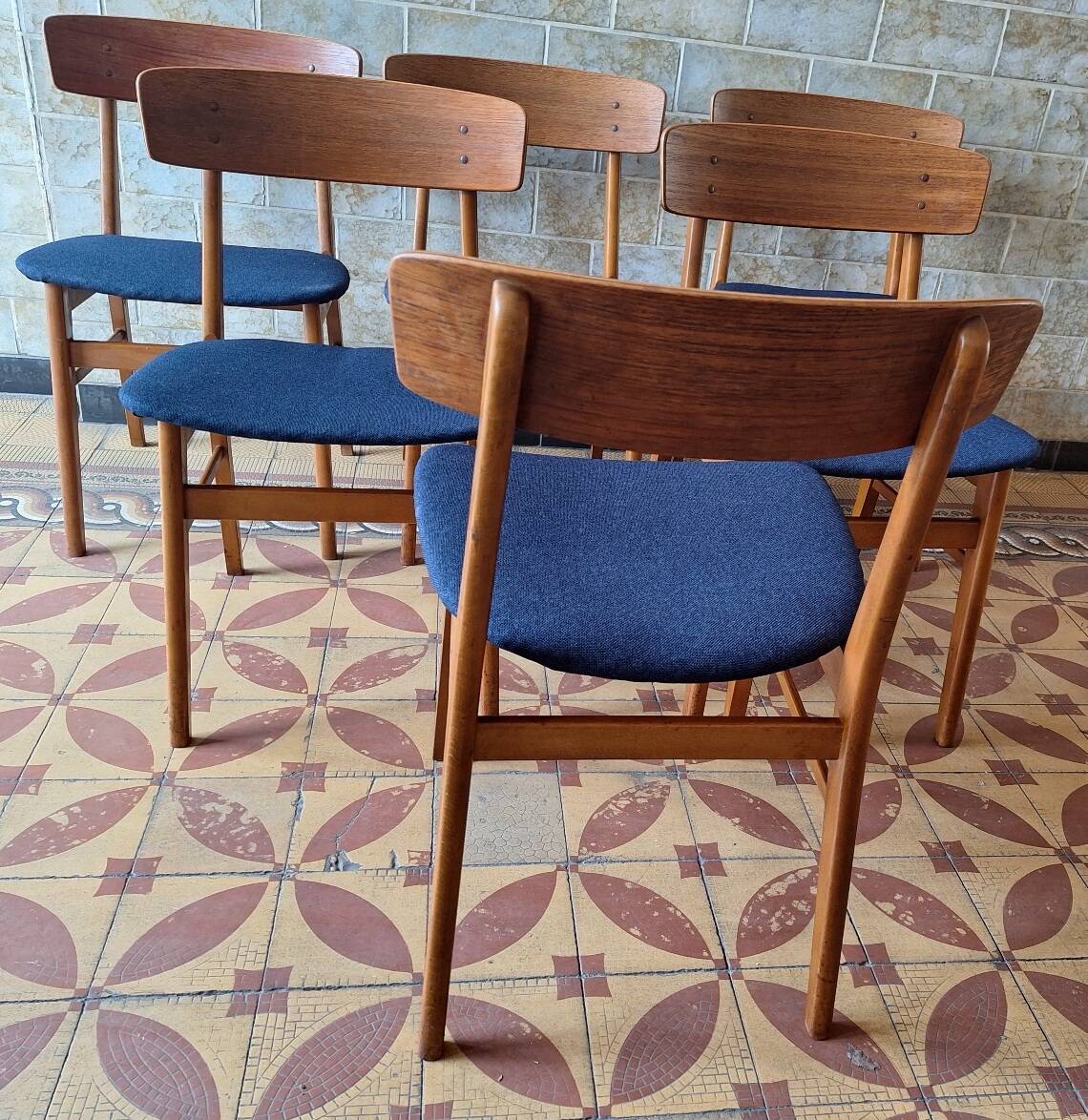Mid century set of 6 teak dining chairs by Farstrup, Denmark 1960s
