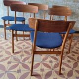 Mid century set of 6 teak dining chairs by Farstrup, Denmark 1960s