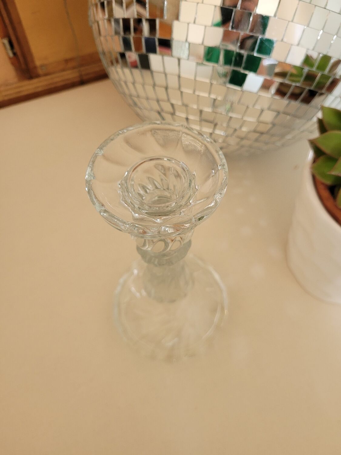 Large moulded glass chandelier