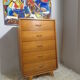 Commode chiffonnier vintage des années 60 bois clair
