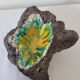 Enamelled lava stone ashtray