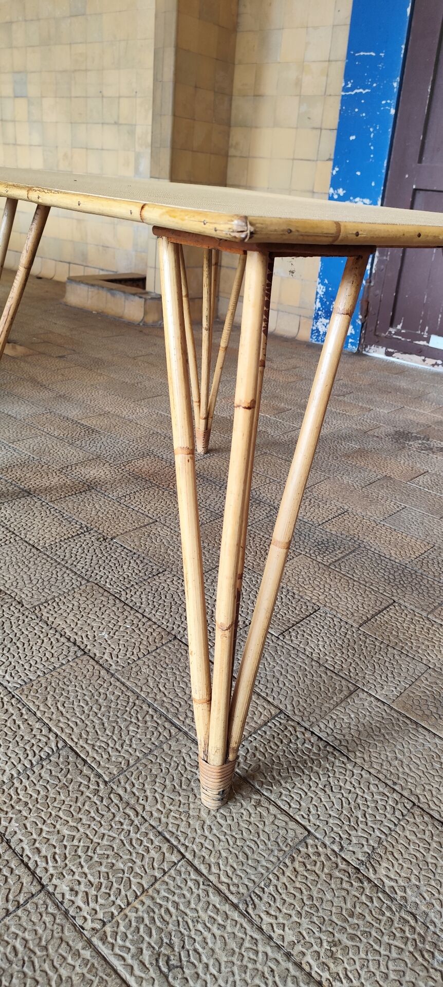 Rattan dining table