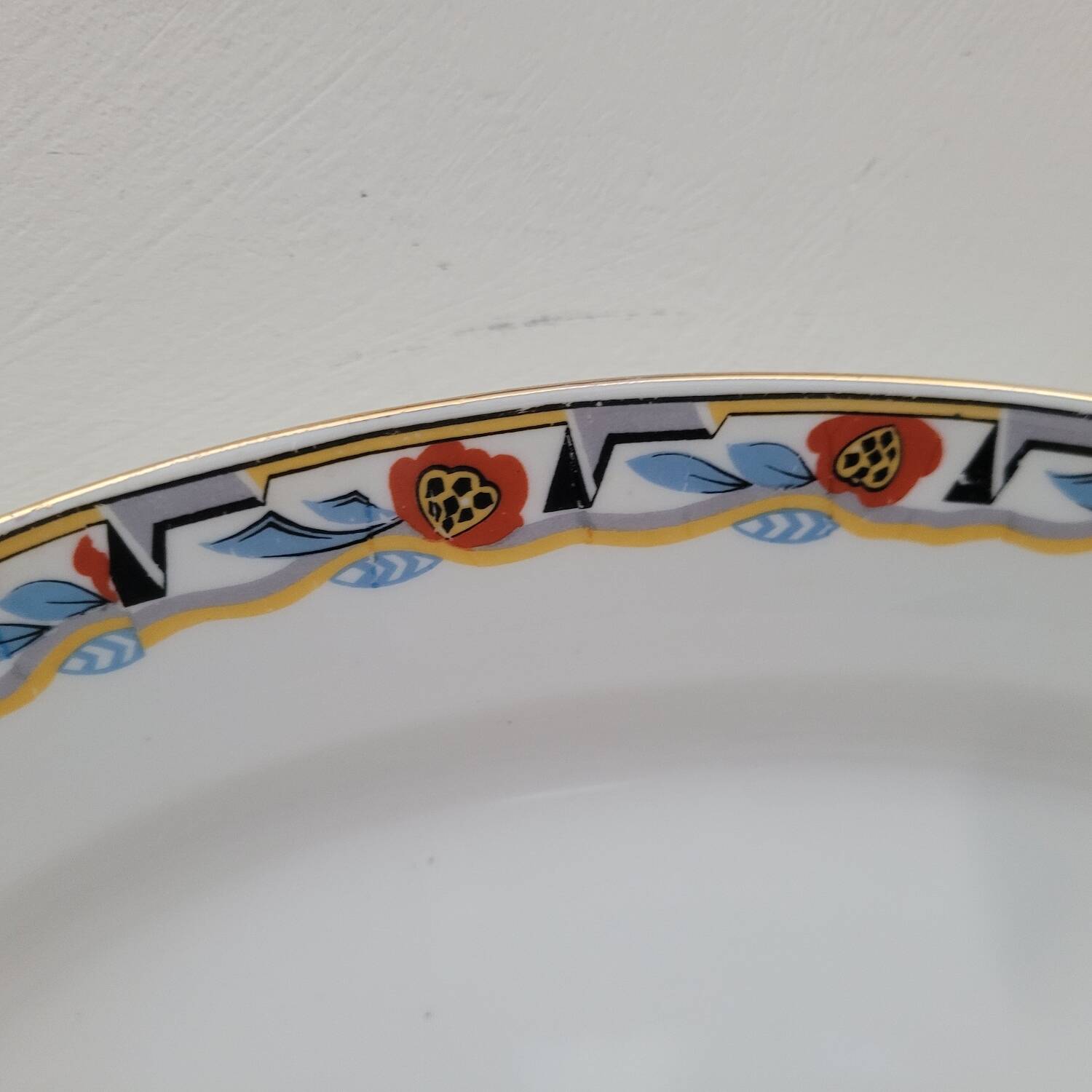 Large oval Art Deco platter MLV France 1930s