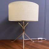 Brass lable lamp with round shade 1960s