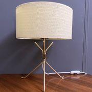 Brass lable lamp with round shade 1960s
