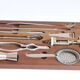 Ensemble d’outils de bar à cocktails en bois de teck, années 1960.