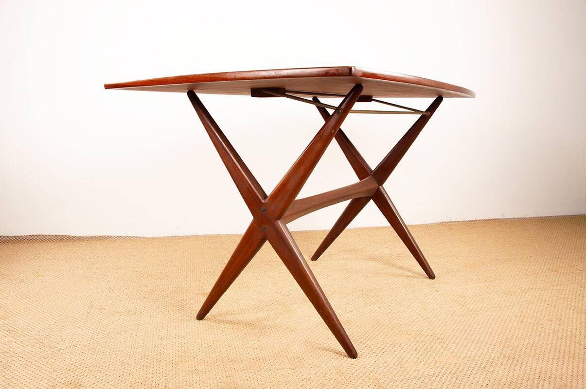 Vintage Danish high and low teak table 1960.