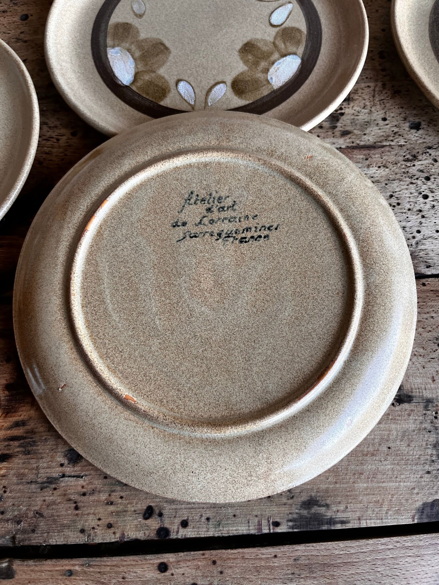 6 dessert plates Sarreguemines Atelier d'Art de Lorraine