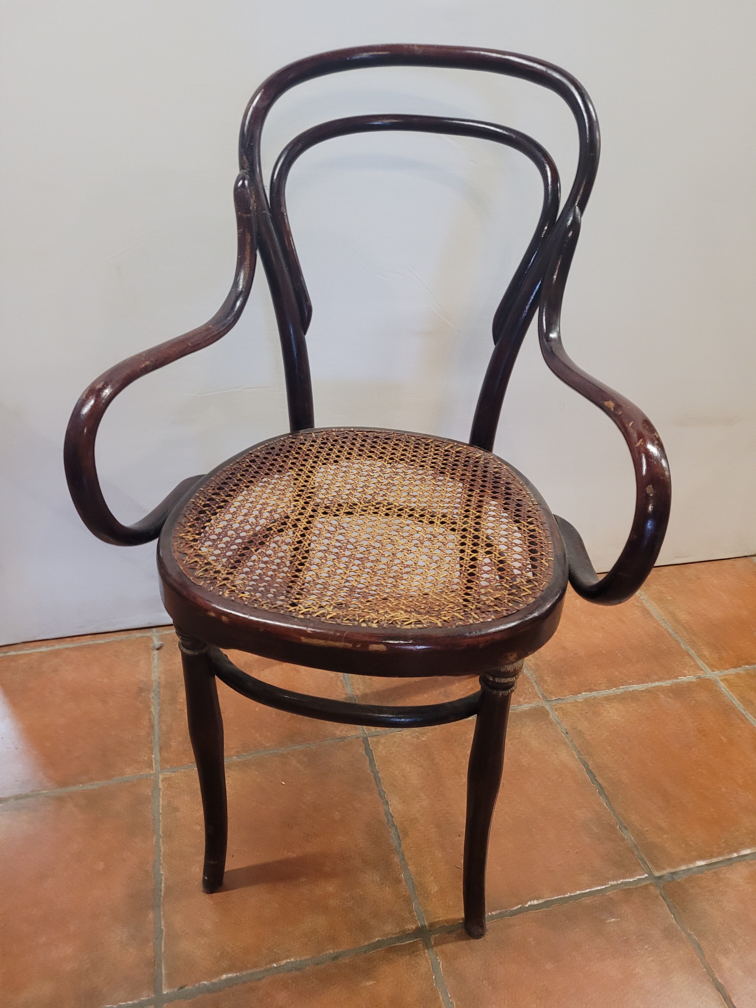 Hoffman bistro armchair in curved wood