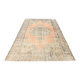 Soft Salmon & Navy Blue Handmade Wool Vintage Rug, 183x264 Cm