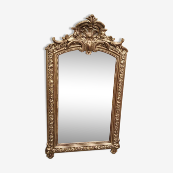 Nineteenth century gilded stucco mirror 115x63cm