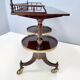Walnut Serving Cart or Console Table with Two Sliding Shelves, Italy
