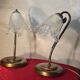 lampe de chevet laiton bois et verre 1970 a 80 ,trace d usage normal, photo