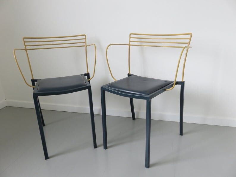 Pair of armchairs Pascal Mourgue model "Piccolo" for Fermob 1990