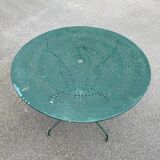 Table de jardin vintage en fer forgé vert