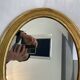 Large wooden mirror - oval - beveled - France - French decoration