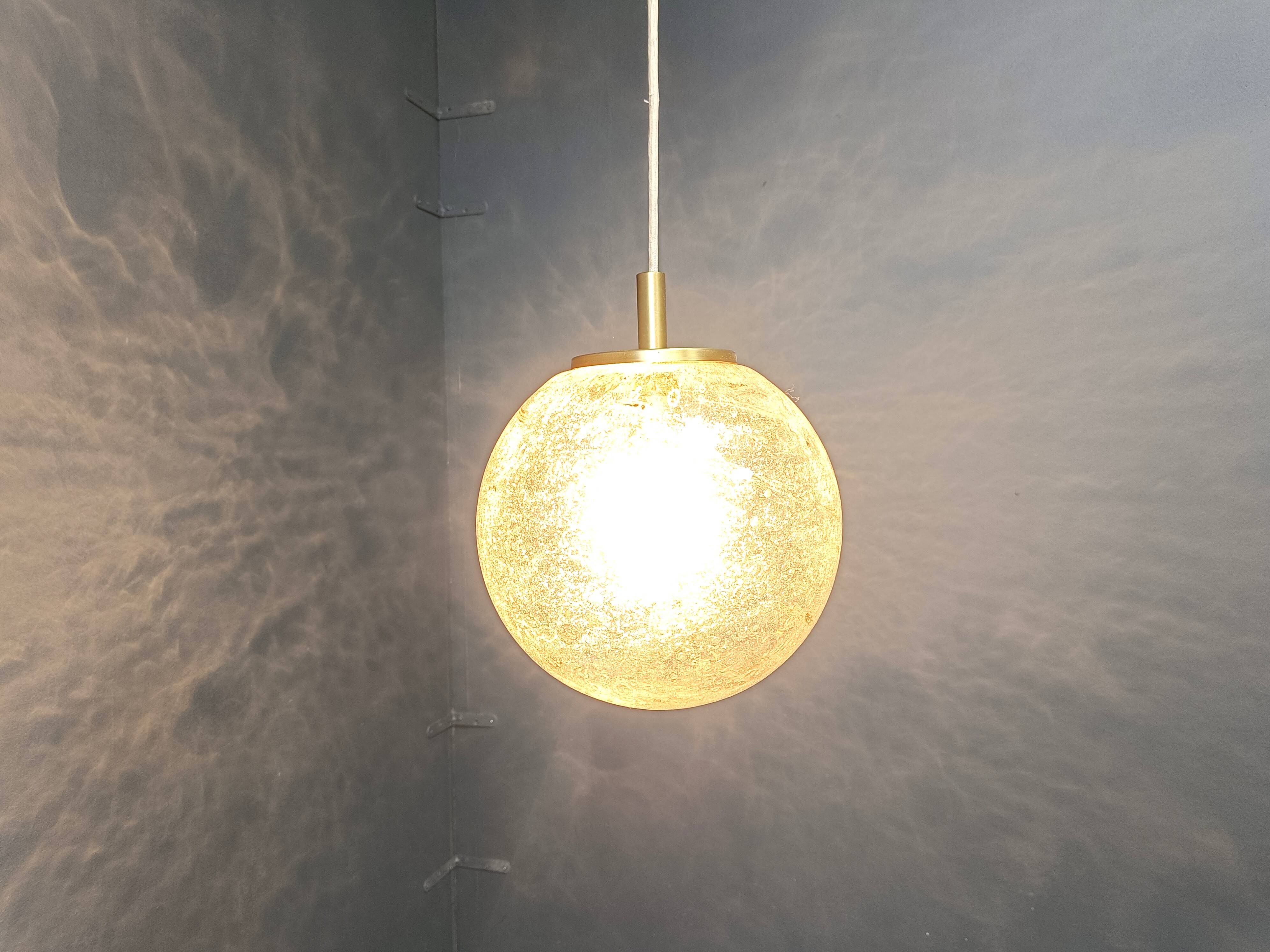 Vintage globe pendant light by Doria Leuchten, 1960s