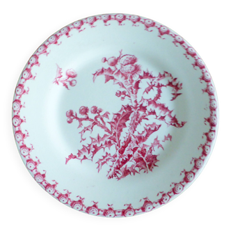 Dessert plate in ironstone from Gien model Chardons 221203