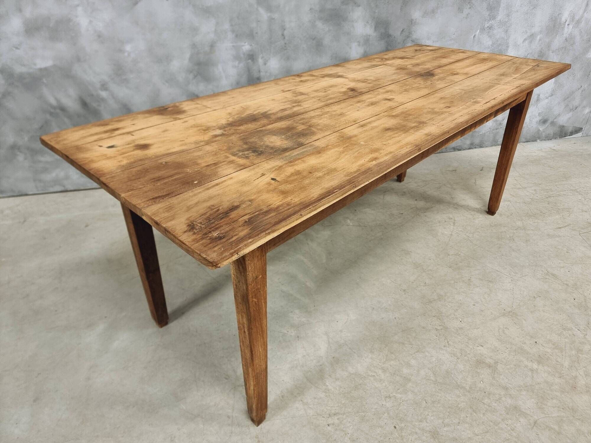 Antique Farmhouse Table French Dining Table in Chestnut Wood 80x200