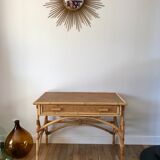 Rattan desk and canework 50s