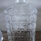 Vintage relief square glass whisky carafe
