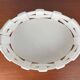Vintage Italian woven basket in white ceramic
