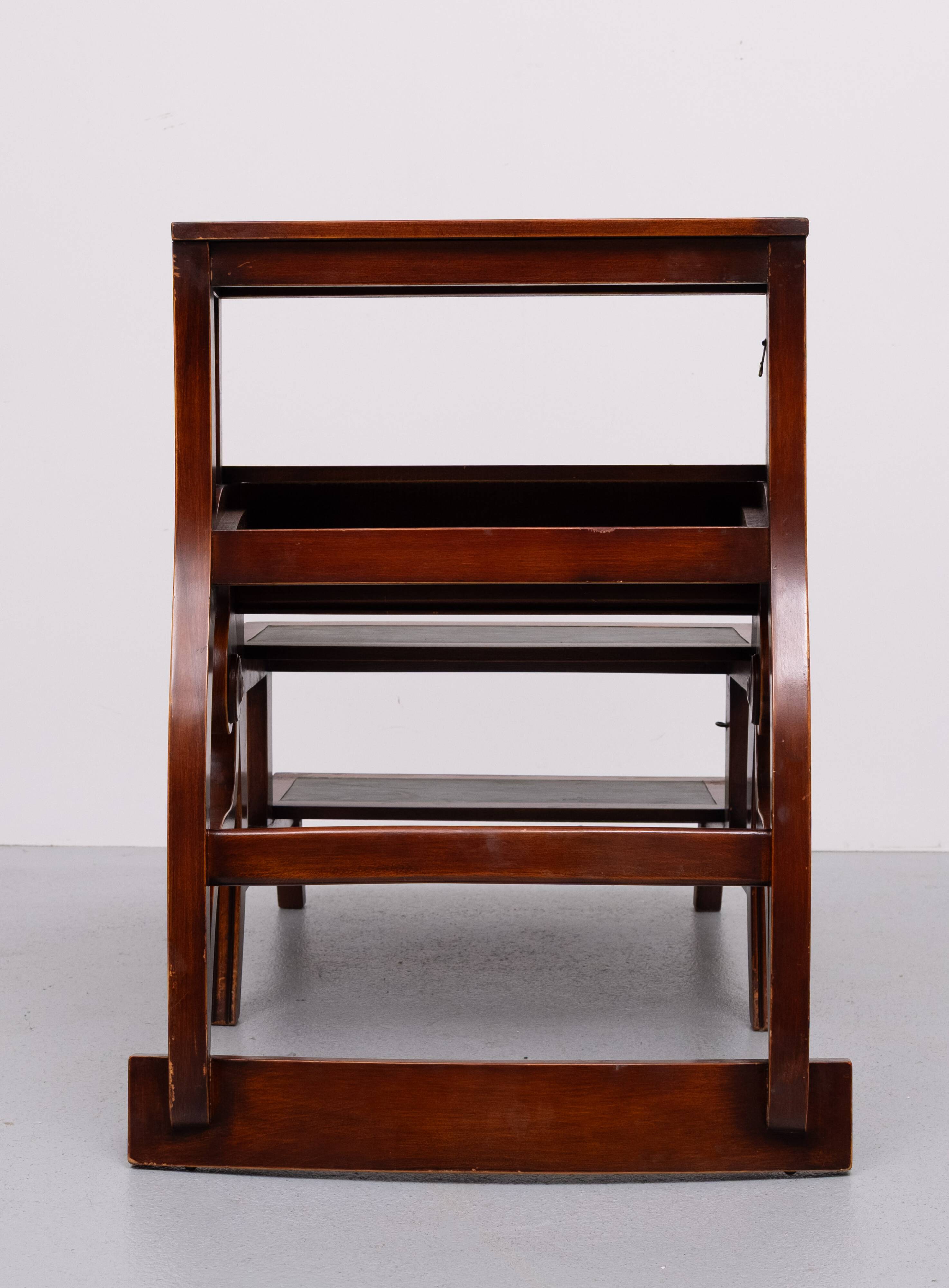 A Regency style Mahogany library chair /steps. England