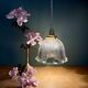 Vintage glass holophane pendant light