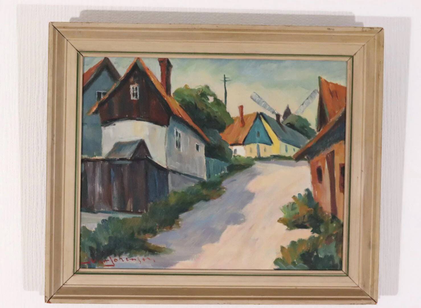 « Scène de village » par Alvar Johansson