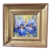 Table with two irises signed Fragal.