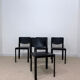 Set of 4 Matteo Grassi chairs in black leather – Italian design