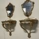 Pair of wall-mounted consoles with a mirror in Louis XV style.