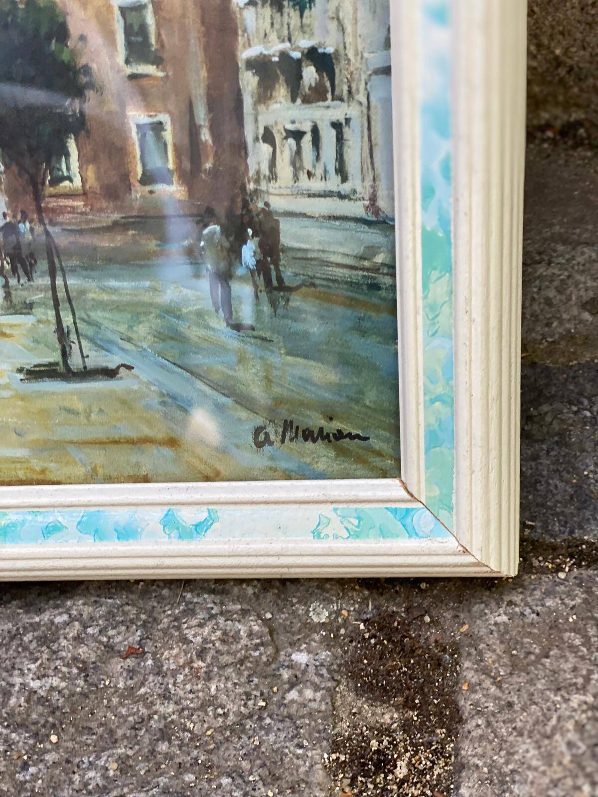 Oil painting on canvas A. Mariani Venice 1950