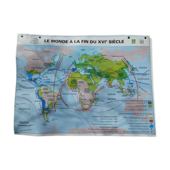 Old school MDI map "The world at the end of the 16th century"