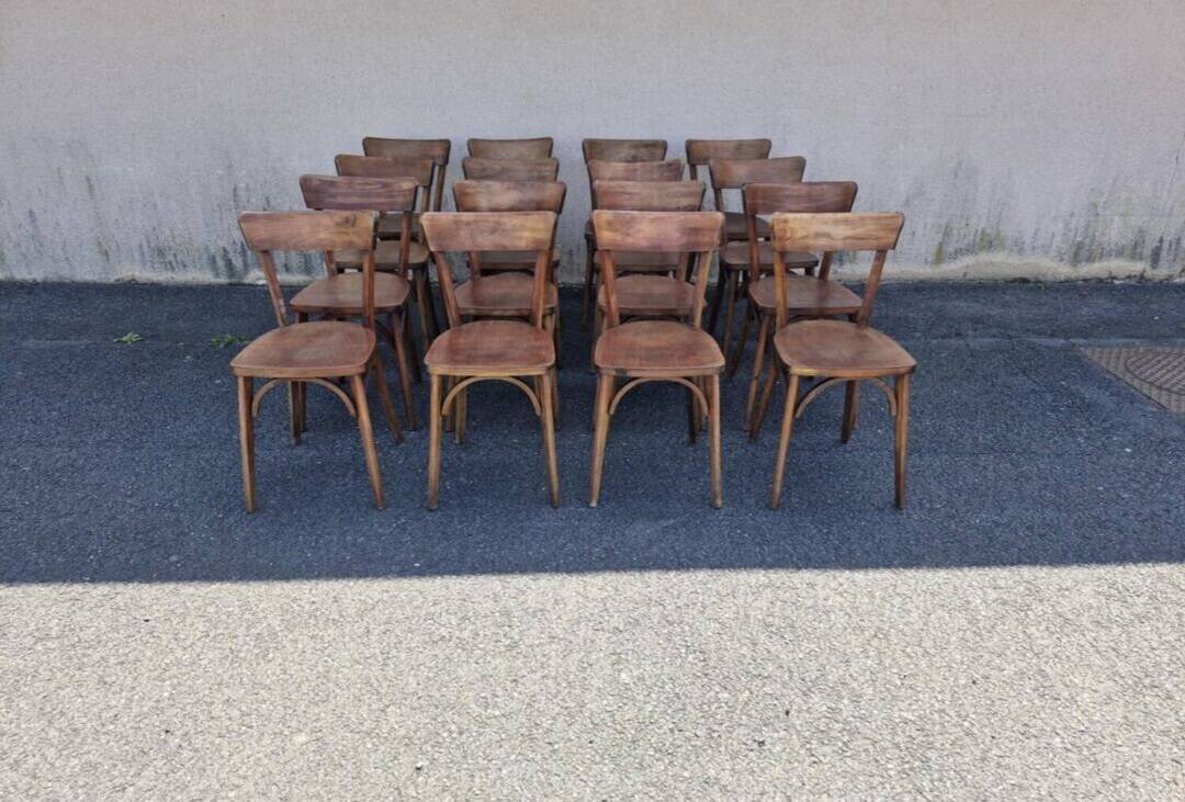 Lot de 16 chaises de bistrot Luterma, années 1960
