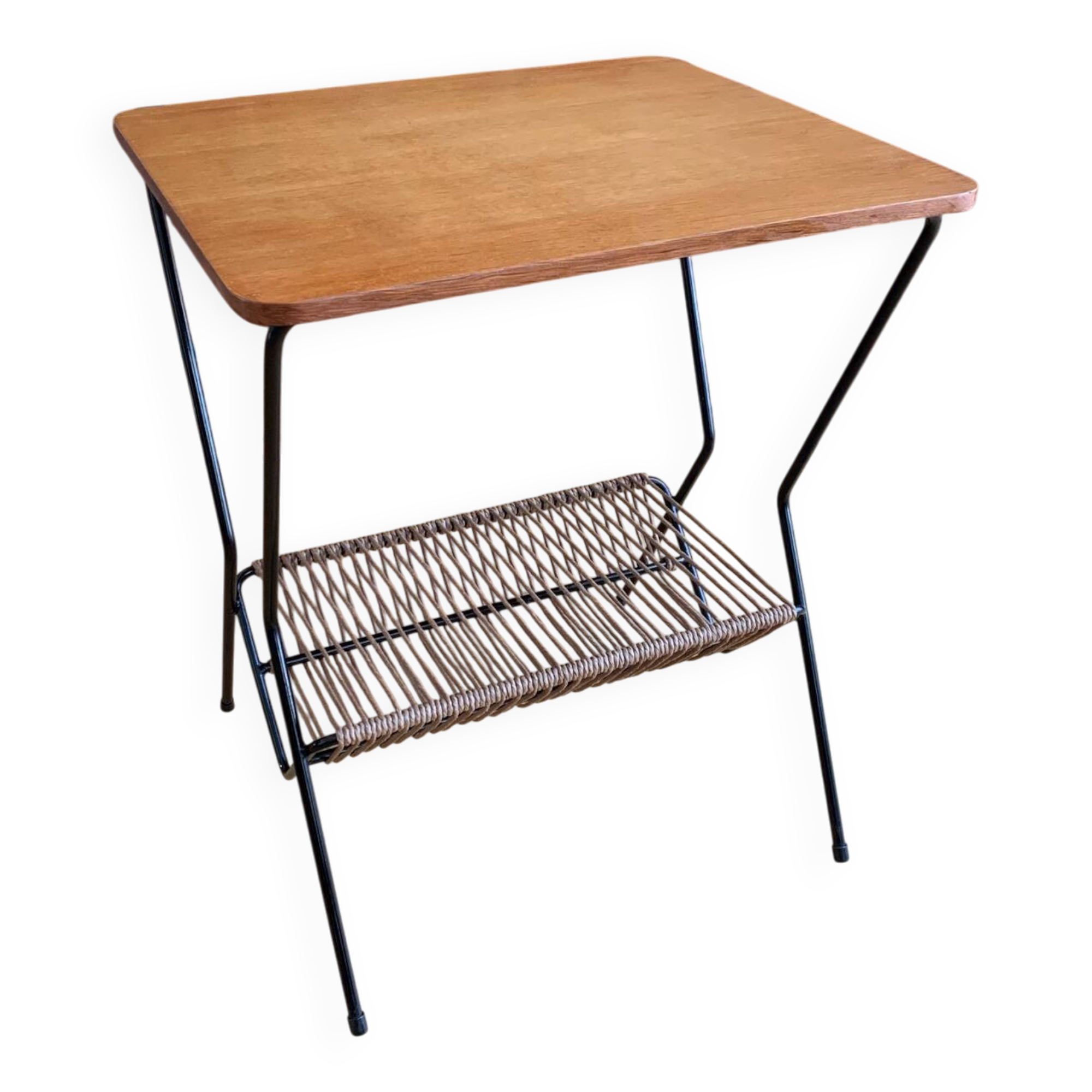 Vintage magazine rack side table