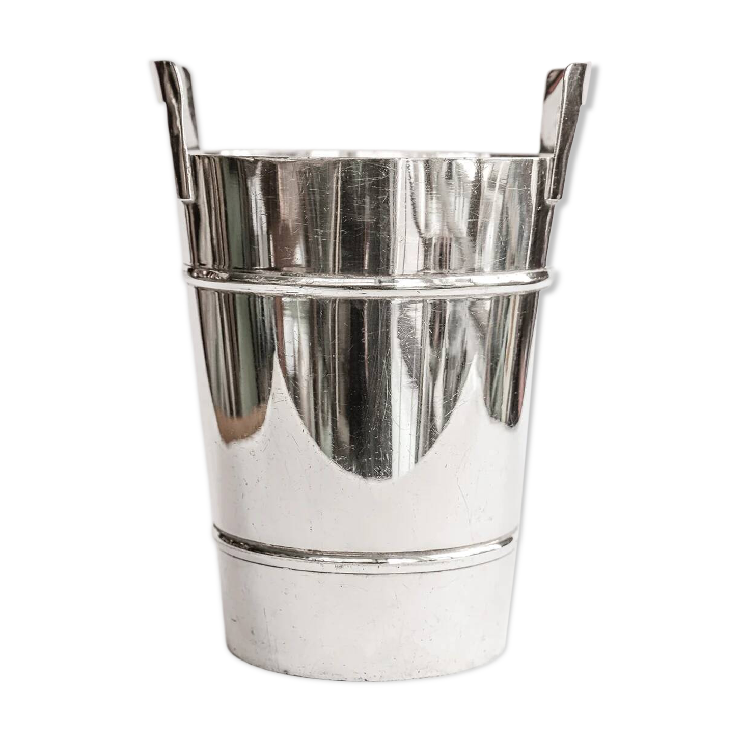 Mid-century modern silver plated champagne cooler and ice bucket