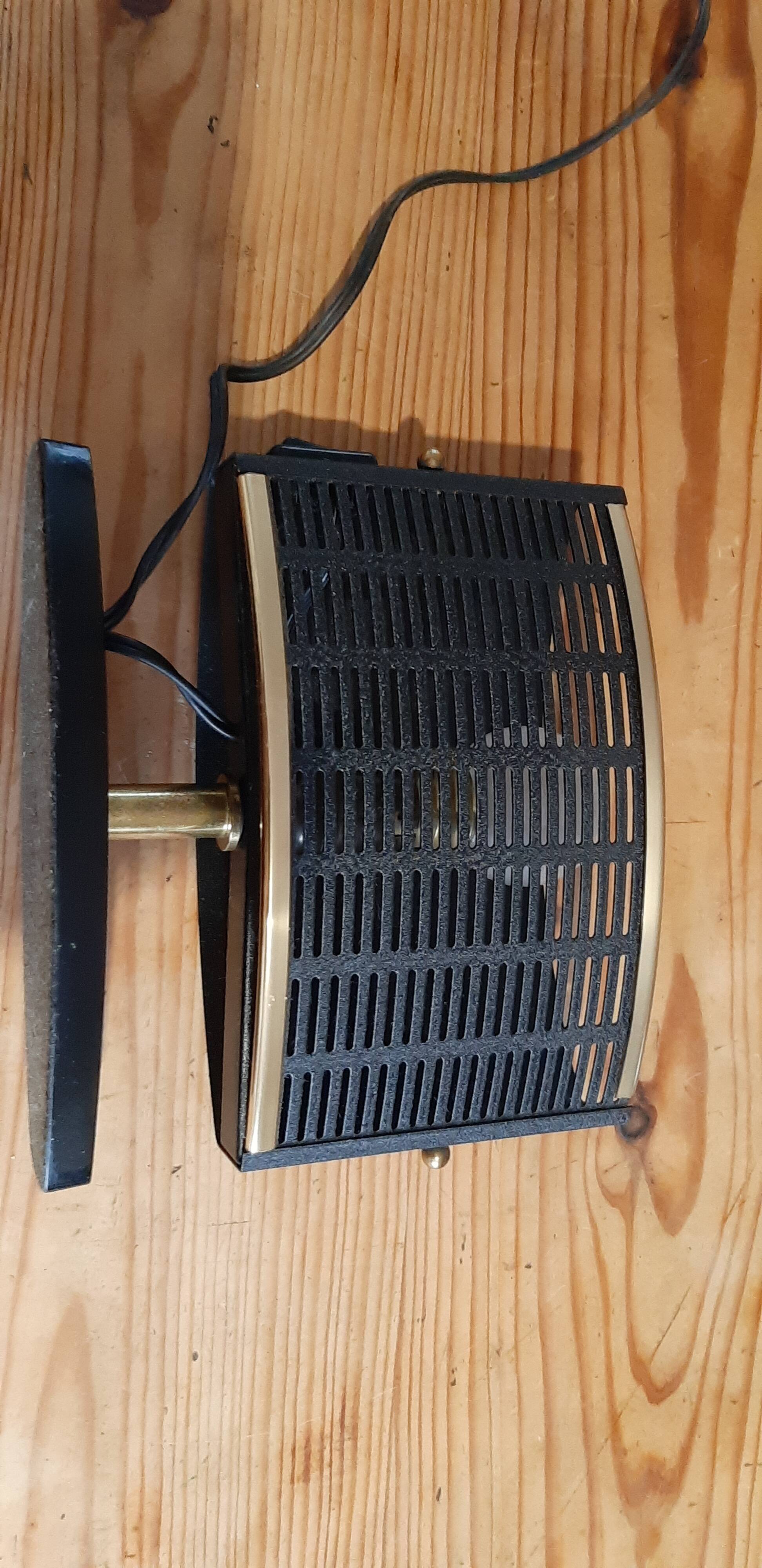 Vintage metal lamp black and gold