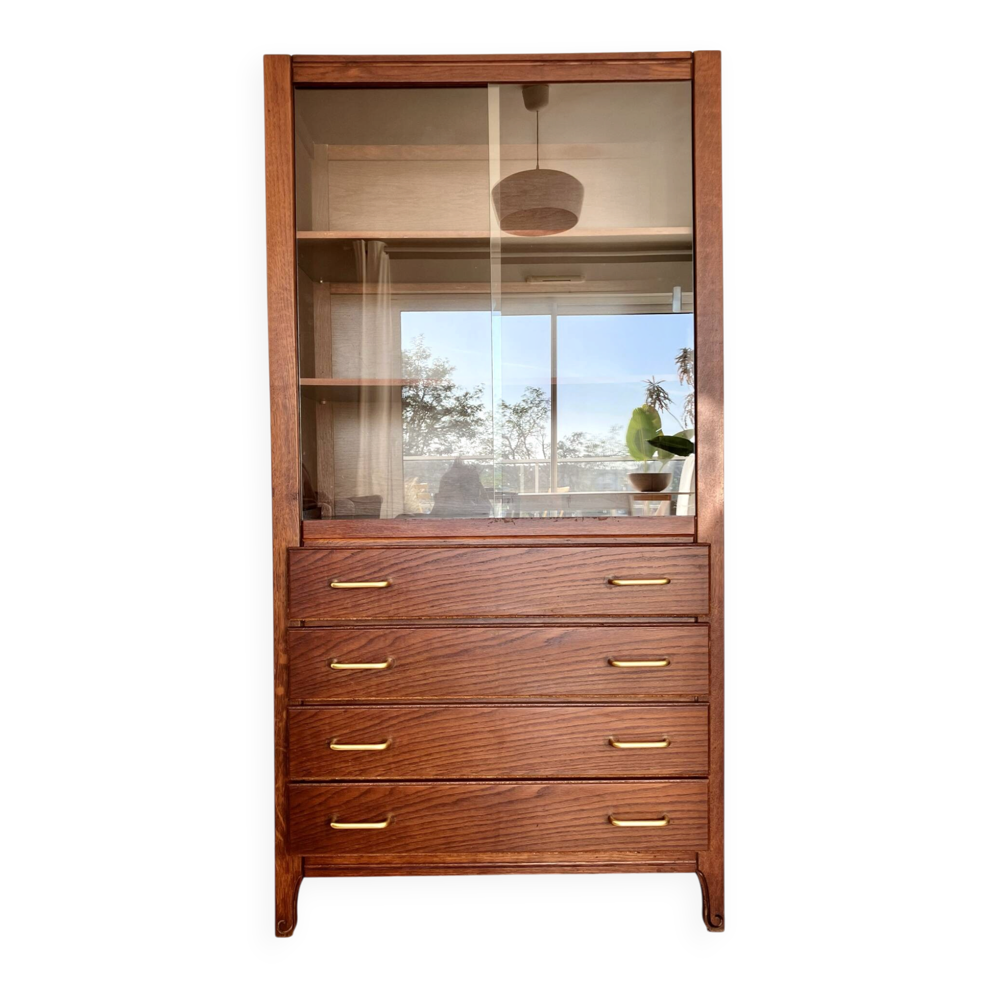 1970s wooden library buffet