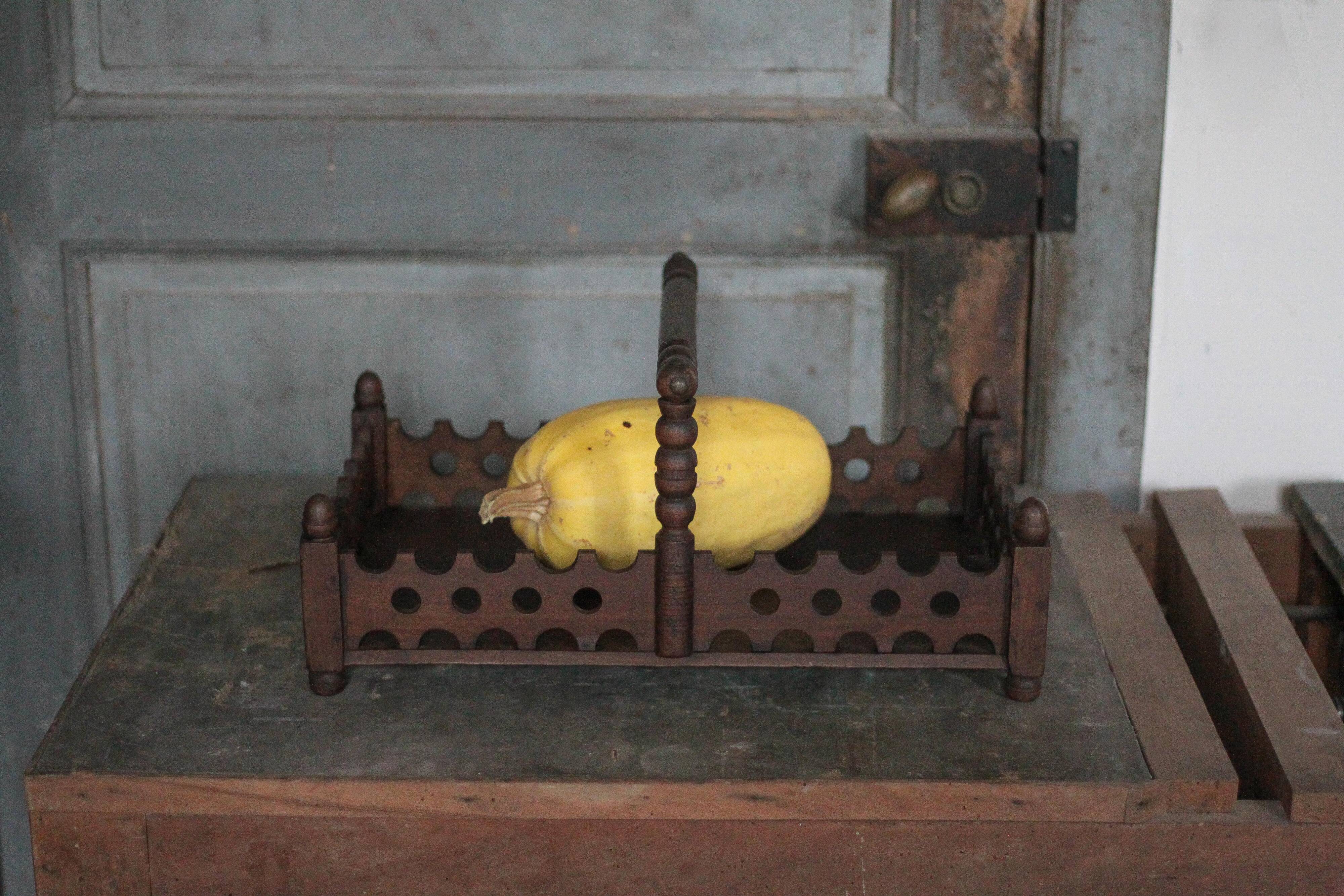 Vintage wooden basket, wooden fruit bowl, kitchen, nature, folk art