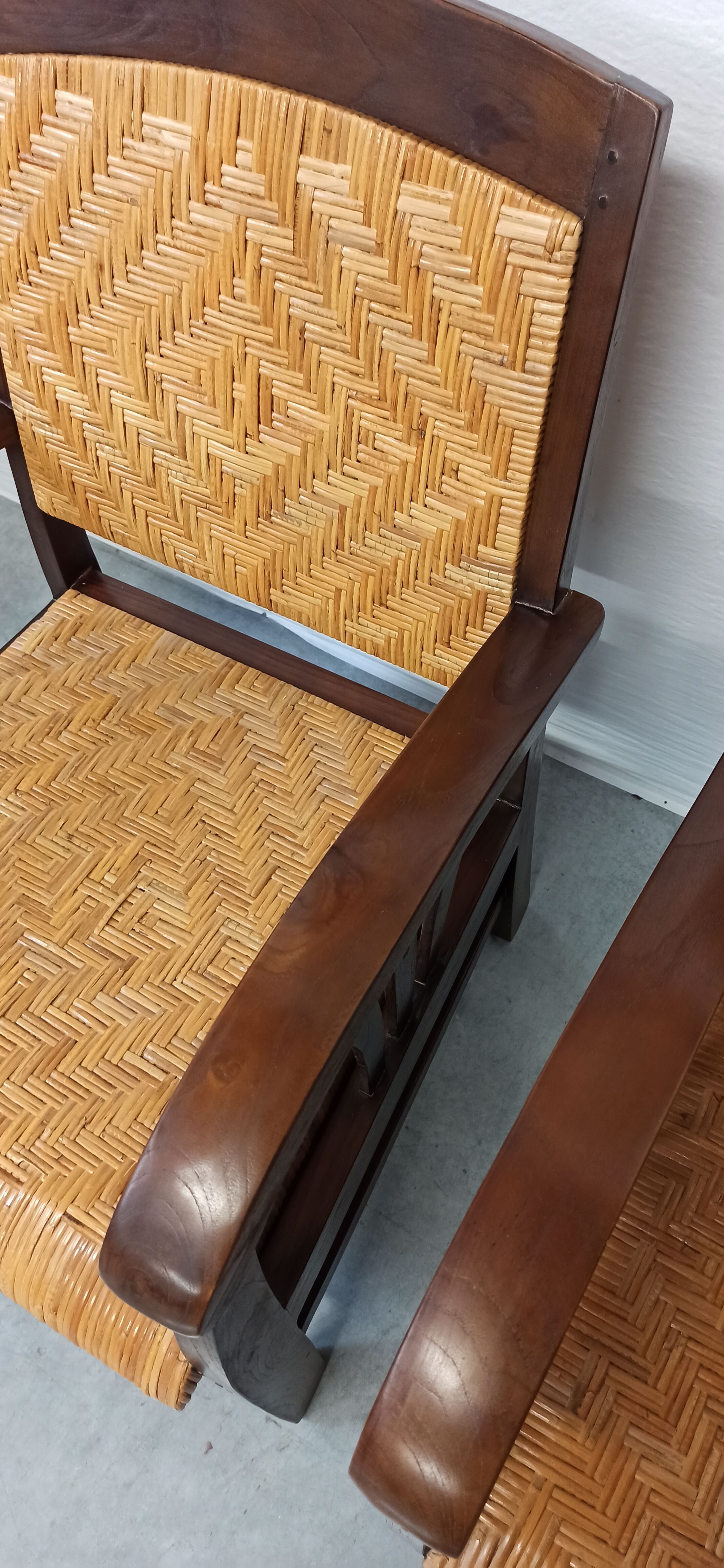 Pair of colonial style armchairs