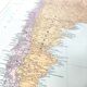 Old map South America Argentina Chile Uruguay 43x43cm from 1950