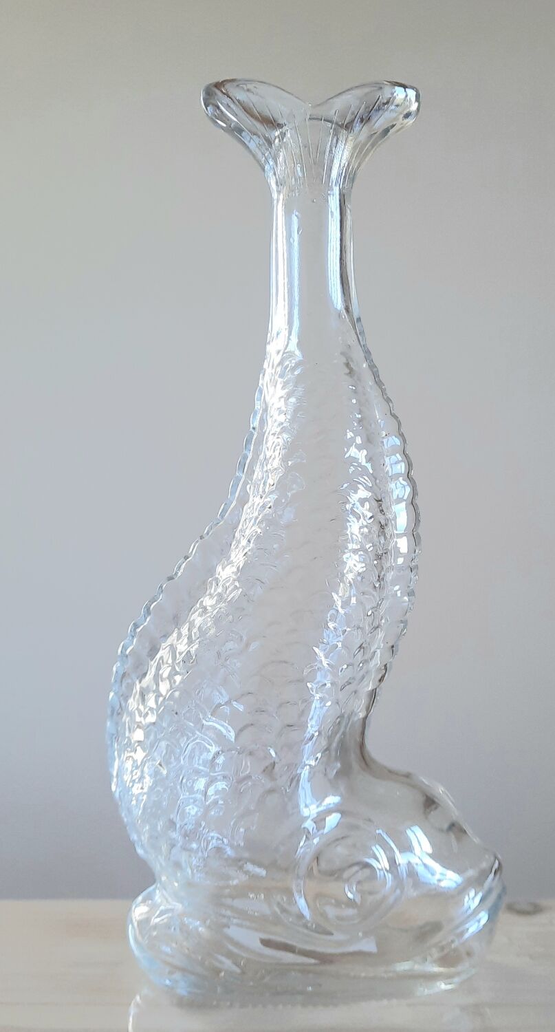 Zoomorphic glass decanter fish