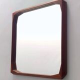 Square Wall Mirror by Dino Cavalli with Ebonized Walnut Frame, Italy
