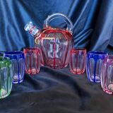 Saint-Louis overlay crystal port liqueur service