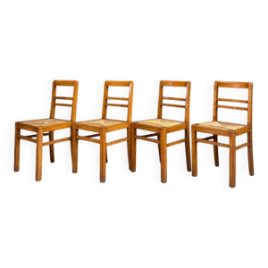 Série de 4 chaises paillées